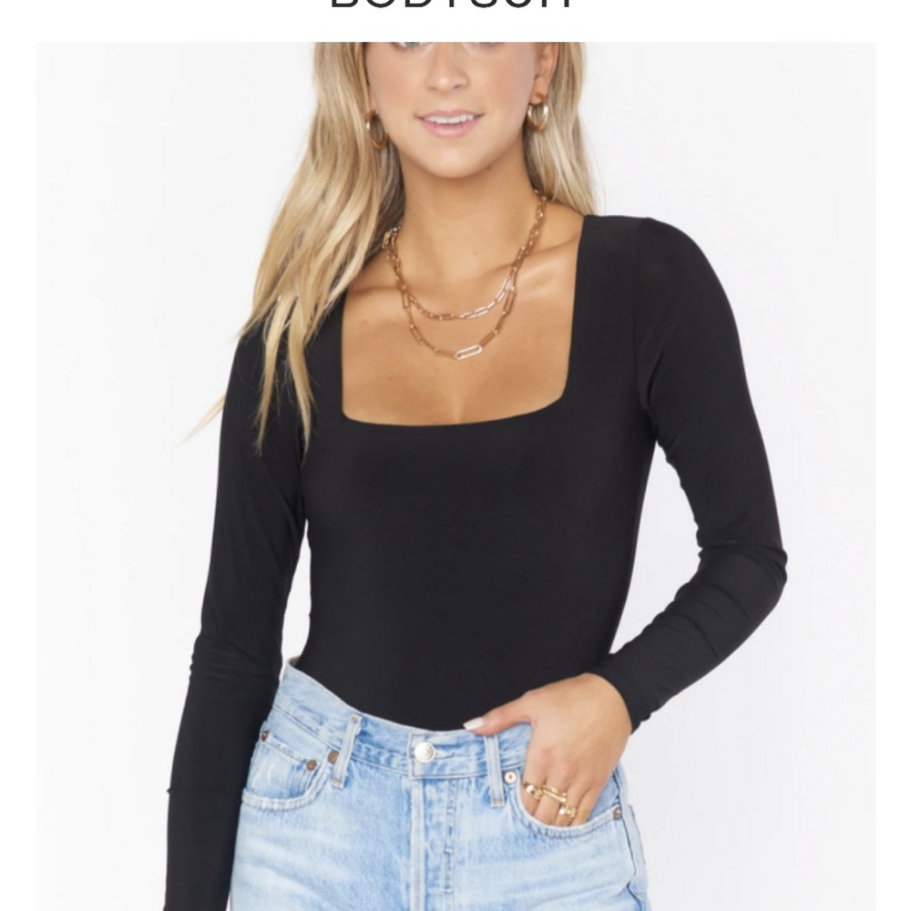 Show Me Your MuMu Unreal Bodysuit - Black Square Neck